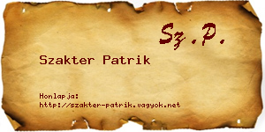 Szakter Patrik névjegykártya