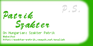 patrik szakter business card